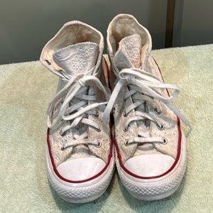 Converse Chuck Taylor All Star White Eyelet High Top Lace Up Sneakers 4